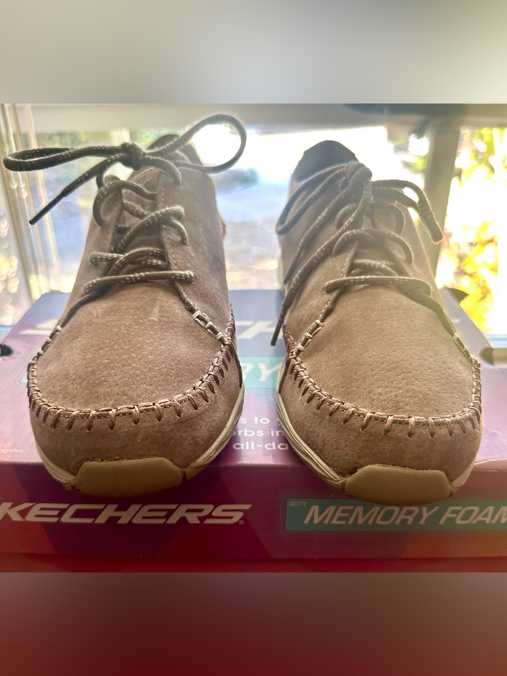 Skechers Seager Prospect Women’s Size 9 Mushroom Air-Cooled Suede Memory Foam Sh